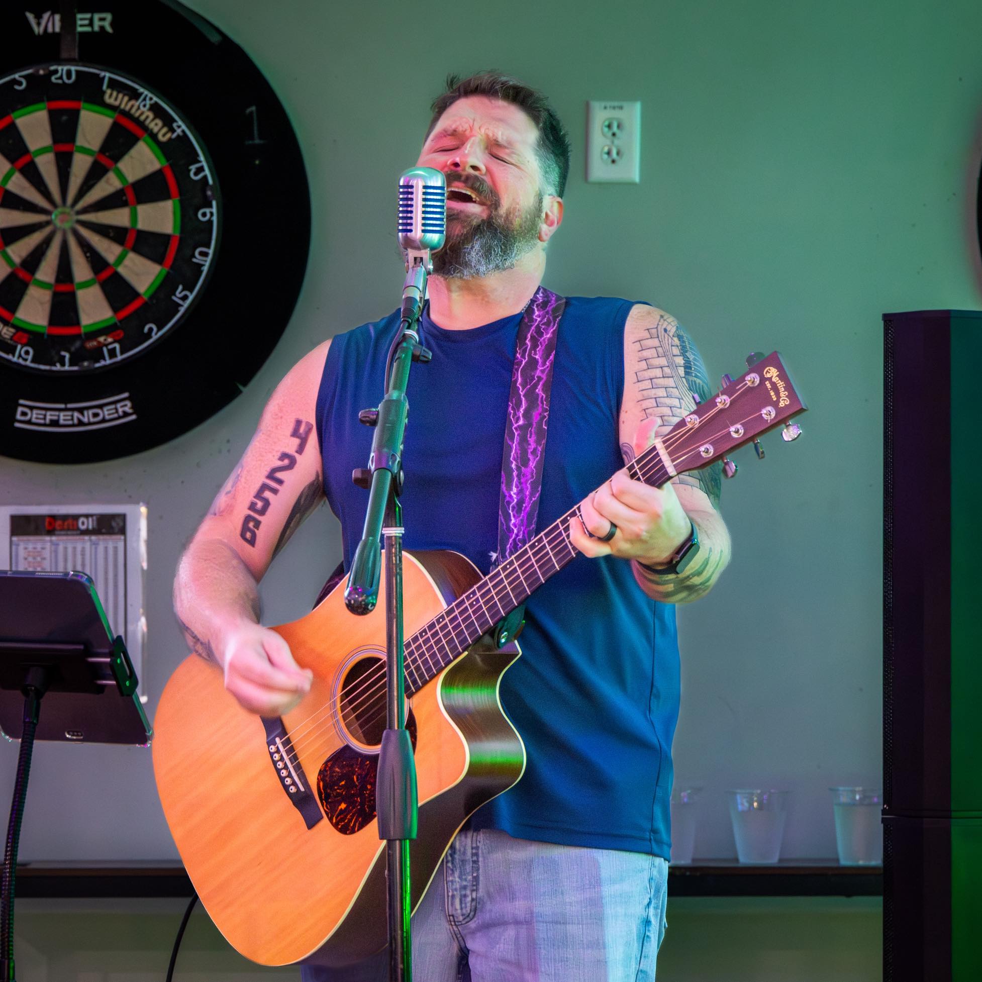 Scott Meyers performing live — soulful moment at the mic